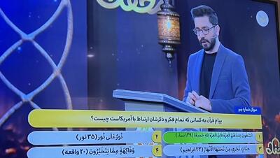 سوال صداوسیما در یک مسابقه: پیام قرآن برای کسانی که تمام فکر و ذکرشان ارتباط با امریکاست چیست؟