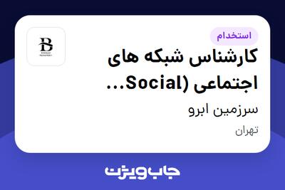 استخدام کارشناس شبکه های اجتماعی (Social Media) در سرزمین ابرو