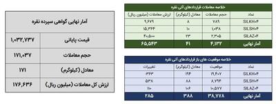 معامله ۲۱۲ کیلوگرم شمش نقره در بورس کالا