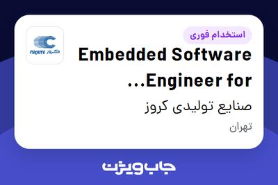 استخدام Embedded Software Engineer for microcontroller systems در صنایع تولیدی کروز