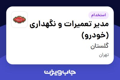 استخدام مدیر تعمیرات و نگهداری (خودرو) - آقا در گلستان