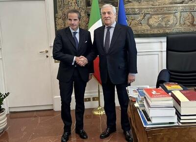 دیدار گروسی با وزیر خارجه ایتالیا پیش از آغاز مذاکرات تهران-واشنگتن در رم