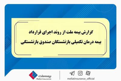 گزارش بیمه ملت از روند اجرای قرارداد بیمه درمان تکمیلی بازنشستگان صندوق بازنشستگی / تفاوت معنادارمیان درصد اعلام‌شده و وضعیت پرداخت‌ها / بیش از دریافت، پرداخت کرده ایم