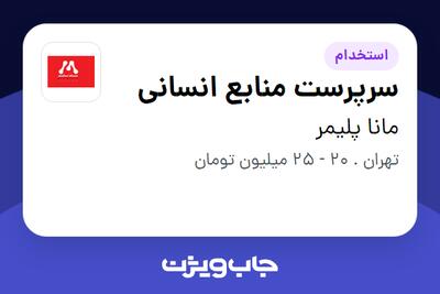 استخدام سرپرست منابع انسانی در مانا پلیمر
