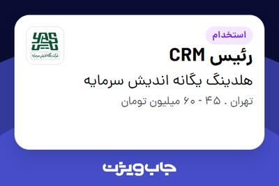 استخدام رئیس CRM در هلدینگ یگانه اندیش سرمایه