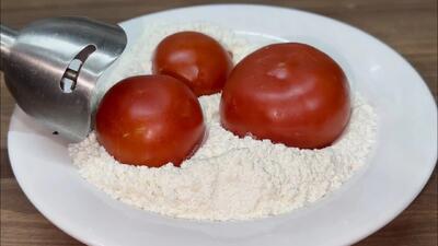 گوجه + آرد / طرز تهیه شام سبک و خوشمزه با آرد و گوجه