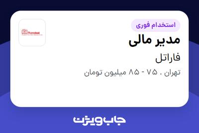 استخدام مدیر مالی - آقا در فاراتل
