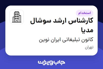 استخدام کارشناس ارشد سوشال مدیا در کانون تبلیغاتی ایران نوین