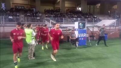 گرم کردن بازیکنان مس رفسنجان و پرسپولیس