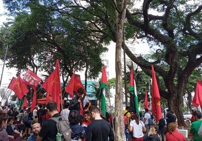 اعتراض روز جهانی کارگر در برزیل در حمایت از فلسطین - تسنیم
