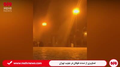تصاویری از شدت طوفان در جنوب تهران