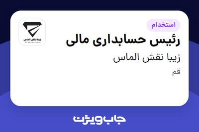 استخدام رئیس حسابداری مالی در زیبا نقش الماس