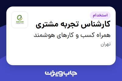 استخدام کارشناس تجربه مشتری در همراه کسب و کارهای هوشمند