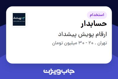 استخدام حسابدار در ارقام پویش پیشداد