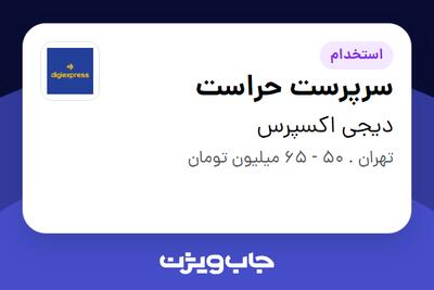 استخدام سرپرست حراست در دیجی اکسپرس