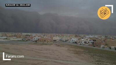 ببینید؛ طوفان گرد و غبار شدید قصیم عربستان را درنوردید