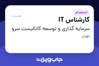 استخدام کارشناس IT - آقا در سرمایه گذاری و توسعه کاتالیست سرو