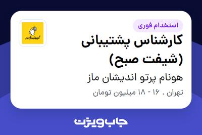 استخدام کارشناس پشتیبانی (شیفت صبح) در هونام پرتو اندیشان ماز