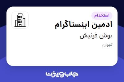 استخدام ادمین اینستاگرام در بوش فرنیش