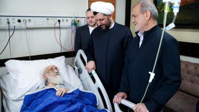 رئیس‌جمهور از آیت‌الله نوری همدانی عیادت کرد