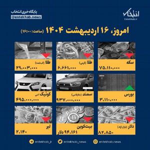 اینفوگرافیک / امروز ۱۶ اردیبهشت قیمت‌ها چقدر است؟
