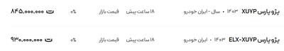 قیمت پژو پارس، امروز ۱۶ اردیبهشت ۱۴۰۴