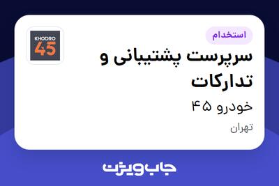 استخدام سرپرست پشتیبانی و تدارکات در خودرو 45