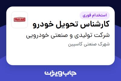 استخدام کارشناس تحویل خودرو - آقا در شرکت تولیدی و صنعتی خودرویی