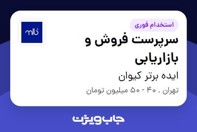 استخدام سرپرست فروش و بازاریابی در ایده برتر کیوان