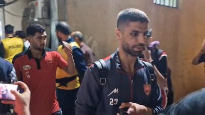 خروج بازیکنان پرسپولیس از ورزشگاه بعد از دیدار مقابل خیبر