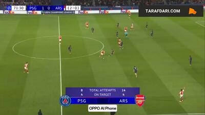 گل زیبای اشرف حکیمی به آرسنال (پاری سن ژرمن 2-0 آرسنال) - پارس فوتبال