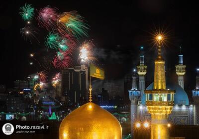 بزرگترین نورافشانی شهر مشهد در شب میلاد امام رضا(ع) - تسنیم