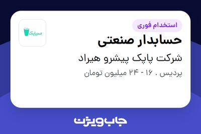 استخدام حسابدار صنعتی در شرکت پاپک پیشرو هیراد