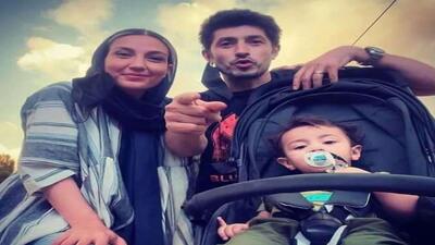 تصویر روز | عکس دیدنی و جدید حدیث میرامینی با همسرش و پسر نازش | گلی شی