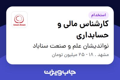 استخدام کارشناس مالی و حسابداری در نواندیشان علم و صنعت سناباد