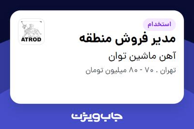 استخدام مدیر فروش منطقه - آقا در آهن ماشین توان