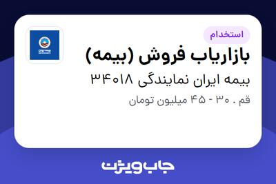 استخدام بازاریاب فروش (بیمه) در بیمه ایران نمایندگی 34018