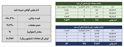 معامله ۱۰۰ کیلوگرم شمش نقره در بورس کالا