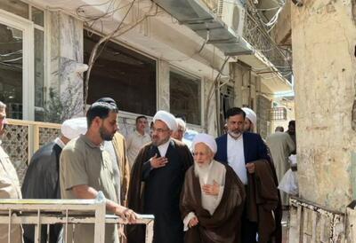 تصویری از حضور آیت الله جوادی آملی در بیت آیت الله سیستانی در نجف