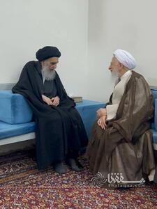 عکس/ دیدار آیت‌الله جوادی آملی با آیت‌الله سیستانی در نجف | اقتصاد24