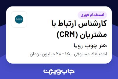 استخدام کارشناس ارتباط با مشتریان (CRM) در هنر چوب رویا