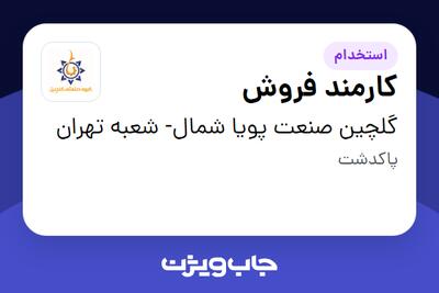 استخدام کارمند فروش در گلچین صنعت پویا شمال- شعبه تهران