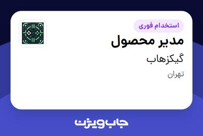 استخدام مدیر محصول در گیکزهاب