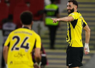 بنزما، الاتحاد را به یک قدمی قهرمانی رساند - پارس فوتبال