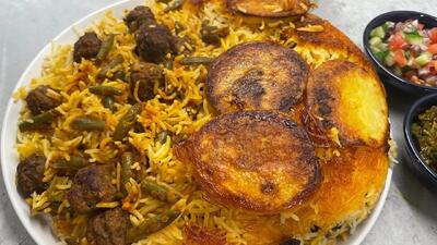 طرز تهیه لوبیا پلو به روشی متفاوت با گوشت قلقلی بسیار لذیذ به ساده ترین روش!