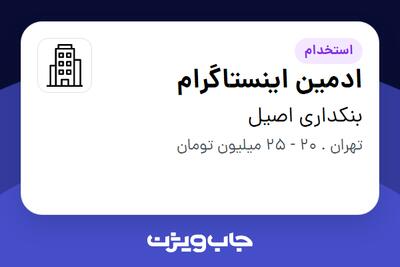 استخدام ادمین اینستاگرام در بنکداری اصیل