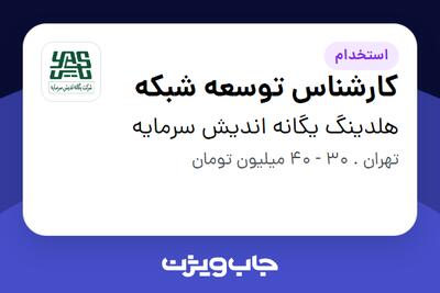 استخدام کارشناس توسعه شبکه در هلدینگ یگانه اندیش سرمایه