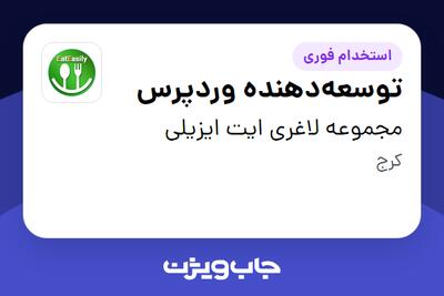 استخدام توسعه‌دهنده وردپرس در مجموعه لاغری ایت ایزیلی