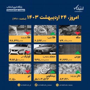 اینفوگرافیک / امروز ۲۴ اردیبهشت قیمت‌ها چقدر است؟
