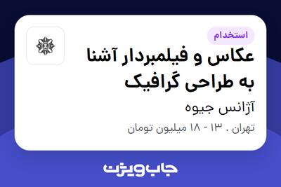 استخدام عکاس و فیلمبردار آشنا به طراحی گرافیک در آژانس جیوه